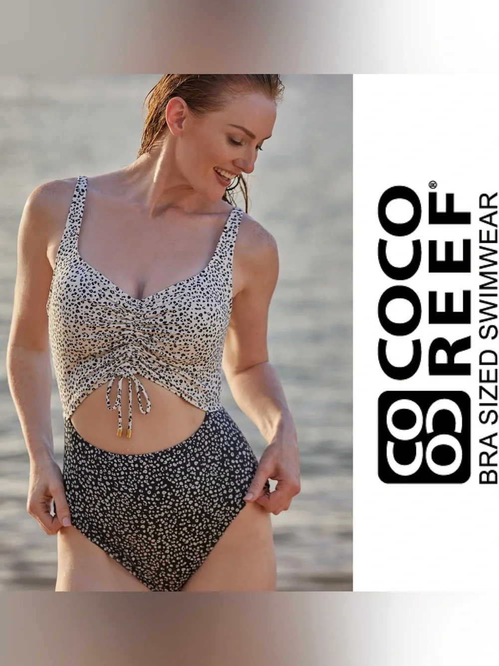 COCO REEF Women’s Sassy Bra Sized Underwire One Piece Swimsuit Midnight Jungle - Picture 3 of 3